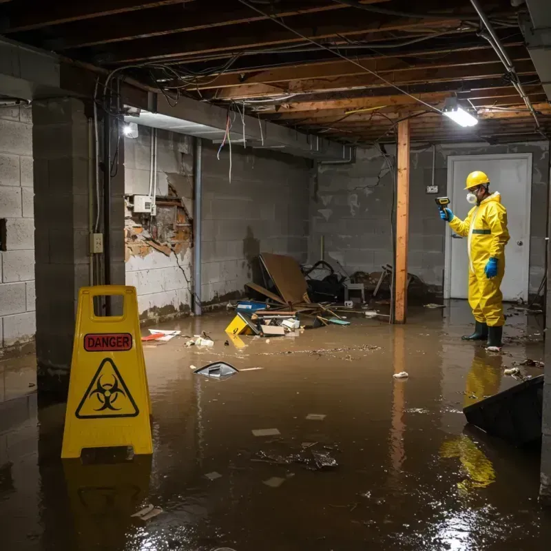 Flooded Basement Electrical Hazard in Gillett, WI Property