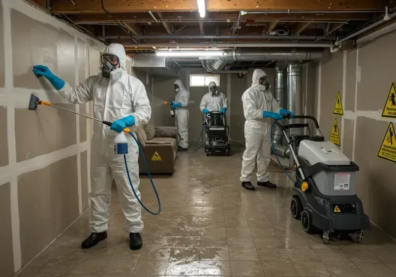 Basement Moisture Removal and Structural Drying process in Gillett, WI